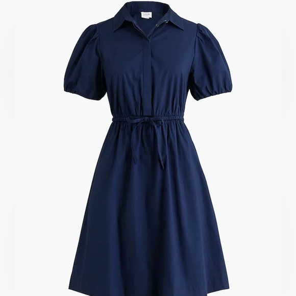 J. Crew Factory Dresses & Skirts - J.Crew Factory Navy Blue Mini Dress Puff Sleeve Collared Preppy Nautical